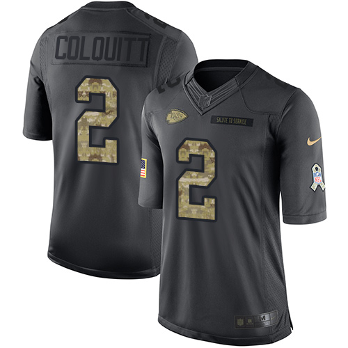 Youth Limited Dustin Colquitt Nike Jersey Black - #2 2016 Salute to Service NFL Kansas City Chiefs